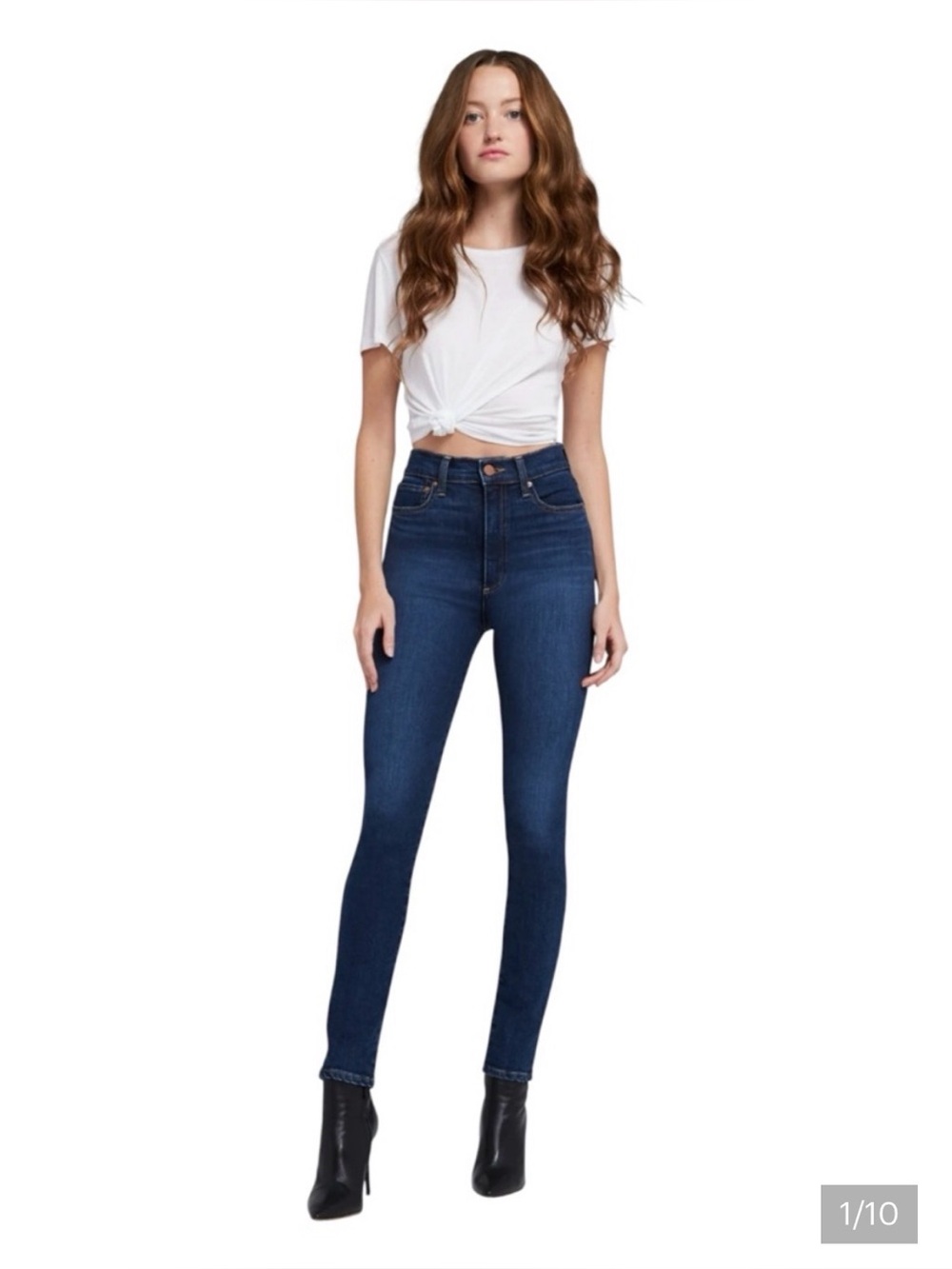NWT ALICE + OLIVIA'S SoHo Blues Good Jean, High-Rise Skinny Jeans Blue size 25